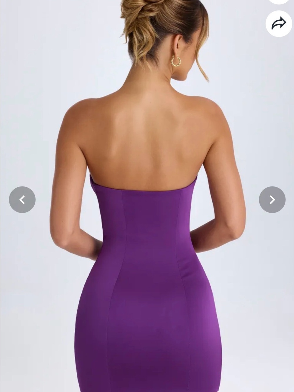 Oh Polly Strapless Purple Cutout Bodycon Mini Dress - Picture 4 of 6